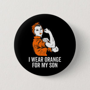 Ik Draag Sinaasappel voor mijn zoontje Leukemie Be Ronde Button 5,7 Cm