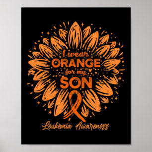 Ik Draag Sinaasappel voor mijn zoontje Oranje zonn Poster