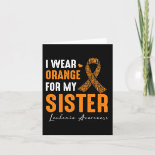 Ik Draag Sinaasappel voor mijn zus Leukemia Cancer Kaart