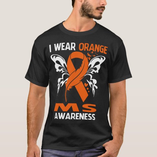 Ik Draag Sinaasappel voor MS Awareness T-shirt (Voorkant)