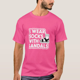 Ik draag sokken met sandalen Funny Sock Gezegden M T-shirt