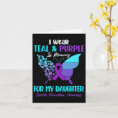 Ik Draag Teal Paars Ter Herinnering Aan Dochter Ze Kaart (Gele Bloem)