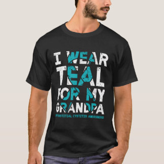 Ik draag teal voor mijn opa interstitiële cystitis t-shirt