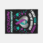 Ik Draag Tealandpurple voor mijn broer Suicide Pre Fleece Deken (Voorkant (Horizontaal))