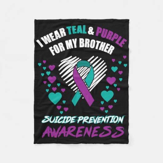 Ik Draag Tealandpurple voor mijn broer Suicide Pre Fleece Deken (Voorkant)