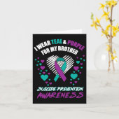 Ik Draag Tealandpurple voor mijn broer Suicide Pre Kaart (Gele Bloem)