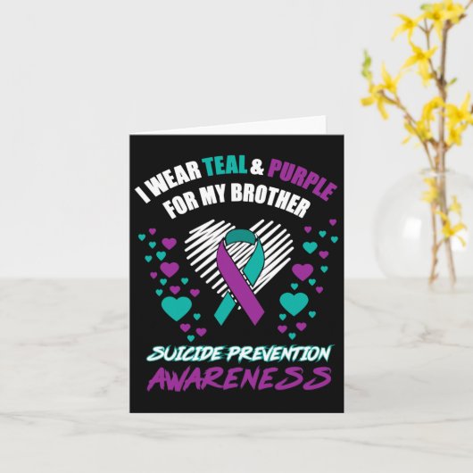 Ik Draag Tealandpurple voor mijn broer Suicide Pre Kaart (Gele Bloem)