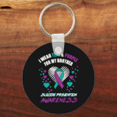 Ik Draag Tealandpurple voor mijn broer Suicide Pre Sleutelhanger (Voorkant)