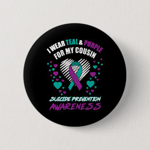 Ik Draag Tealandpurple voor mijn neef Suicide Prev Ronde Button 5,7 Cm