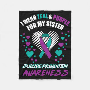Ik Draag Tealandpurple voor mijn zus Suicide Preve Fleece Deken