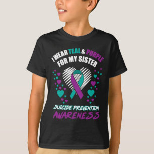 Ik Draag Tealandpurple voor mijn zus Suicide Preve T-shirt