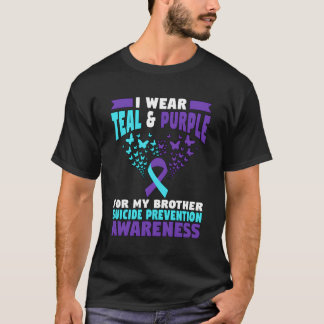 Ik Draag tealpurple voor mijn broertje zelfmoord T-shirt