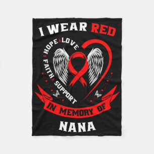 Ik Draag ter nagedachtenis aan de Nana-hartziekte Fleece Deken