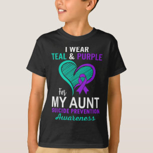Ik draag turkoois en paars ter nagedachtenis aan m t-shirt
