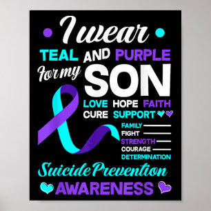 Ik draag turkoois en paars voor de suïcidepreventi poster