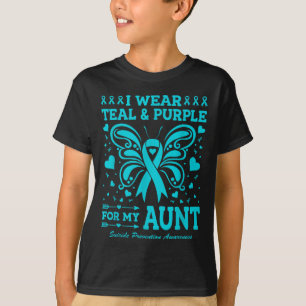 Ik draag turkoois en paars voor mijn tante t-shirt