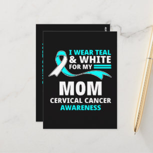 Ik Draag Turkoois En Wit Mijn Moeder Baarmoederhal Briefkaart