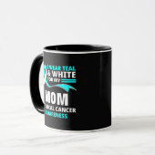 Ik Draag Turkoois En Wit Mijn Moeder Baarmoederhal Mok (Voorkant links)