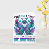 Ik Draag Turkoois Paars Ter Herinnering Aan De Zel Kaart (Gele Bloem)