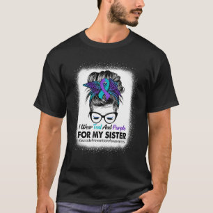 Ik draag turkoois paars voor de preventie van zelf t-shirt