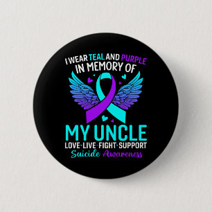 Ik Draag Turquoise En Paars Voor De Preventie Van Ronde Button 5,7 Cm