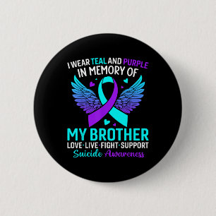 Ik draag turquoise en paars voor mijn broer om zel ronde button 5,7 cm