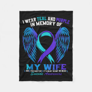 Ik draag turquoise en paars voor mijn vrouw bewust fleece deken