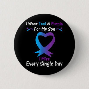 Ik draag turquoise en paars voor mijn zoon, ik mis ronde button 5,7 cm
