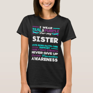 Ik draag turquoise en paars voor mijn zus suïcide  t-shirt