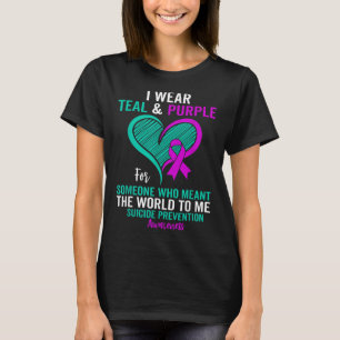 Ik draag turquoise en paars voor Suïcidepreventie T-shirt