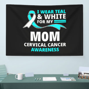 Ik draag turquoise en wit mijn moeder baarmoederha spandoek
