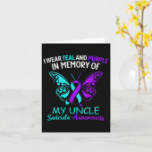 Ik draag turquoise & paars ter nagedachtenis aan m kaart (Gele Bloem)