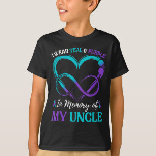 Ik draag turquoise & paars ter nagedachtenis aan m t-shirt