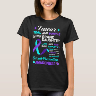 Ik draag turquoise & paars voor de preventie van z t-shirt