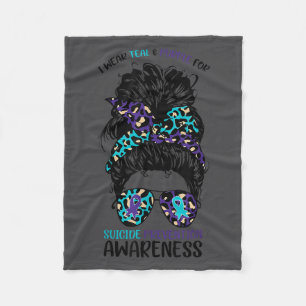 Ik draag turquoise & paars voor Suïcidepreventie Fleece Deken