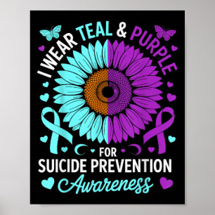 Ik draag turquoise & paars voor suicidepreventie poster
