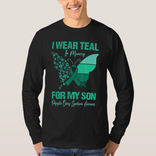 Ik draag turquoise voor het polycysteus ovariumsyn t-shirt (Voorkant)