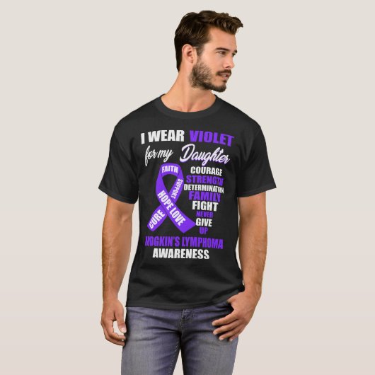 Ik Draag Violet Hodgkin's Lymfoom Bewustheid T-shirt (Voorkant volledig)