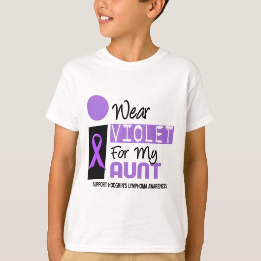 Ik Draag Violet voor mijn tante 9 Hodgkins Lymfoom T-shirt (Voorkant)