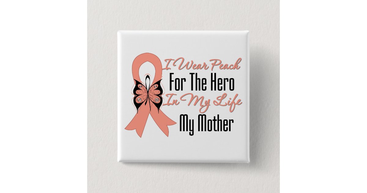 Ik Draag voor de Hero in mijn leven...mijn moeder Vierkante Button 5,1