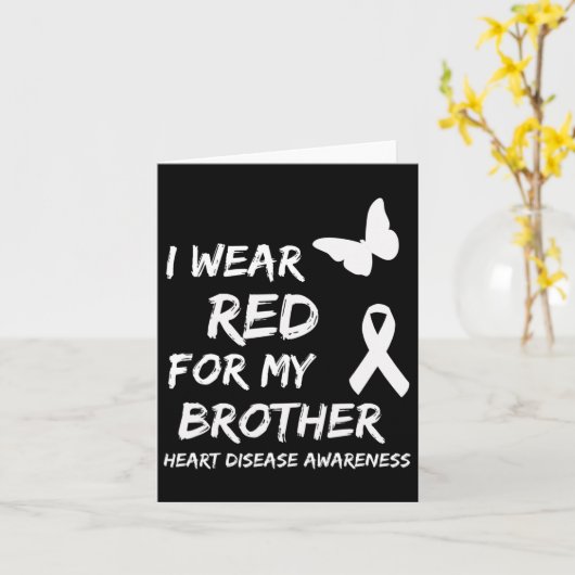 Ik Draag voor mijn broer lint hart- en vaatziekten Kaart (Gele Bloem)