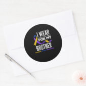 Ik Draag voor mijn broertje blaaskankerbewustzijn Ronde Sticker (Envelop)