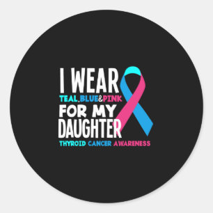 Ik Draag voor mijn dochter Thyroid Cancer Awarenes Ronde Sticker
