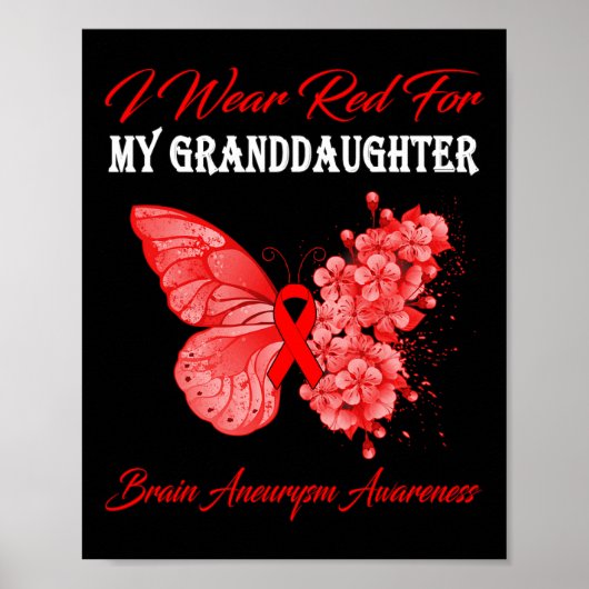 Ik Draag voor mijn kleindochter hersenaneurysma Poster (Voorkant)