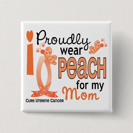 Ik Draag voor mijn moeder 27 baarmoederhalskanker Vierkante Button 5,1 Cm (Voorkant)