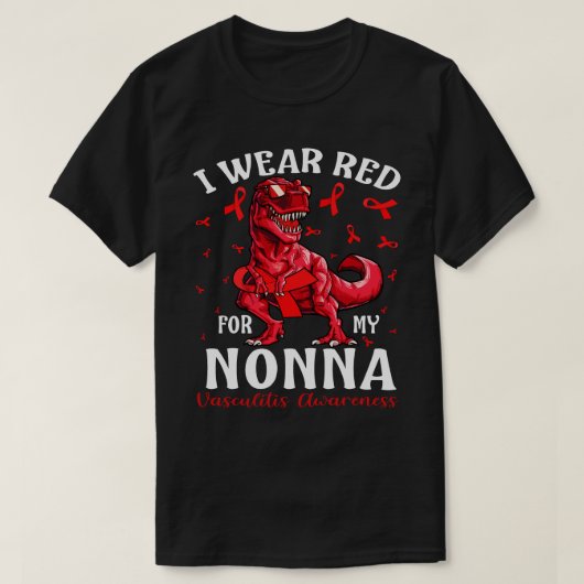 Ik Draag voor mijn nonna vasculitis bewustzijn din T-shirt (Design voorkant)
