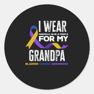 Ik Draag voor mijn opa blaaskankerbewustzijn Ronde Sticker