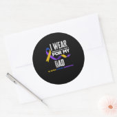 Ik Draag voor mijn vader blaaskankerbewustzijn Ronde Sticker (Envelop)