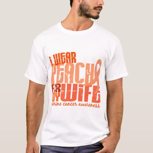 Ik Draag voor mijn vrouw 6.4 baarmoederhalskanker T-shirt (Voorkant)