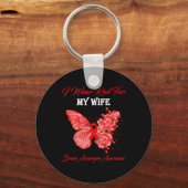 Ik Draag voor mijn vrouw Brain Aneurysm Awareness Sleutelhanger (Voorkant)